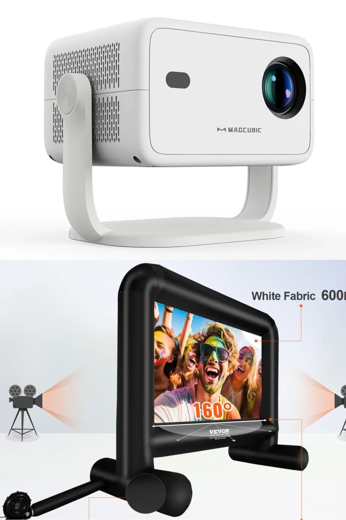 Open Air Theater Projector and Screen